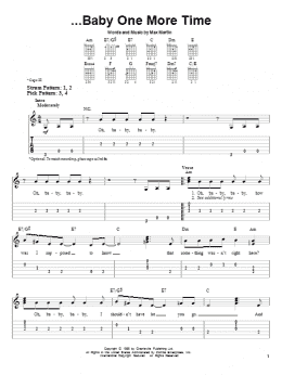 page one of ...Baby One More Time (Easy Guitar Tab)