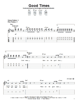 page one of Good Times (Easy Guitar Tab)