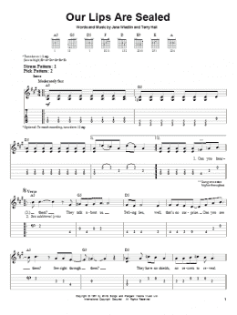 page one of Our Lips Are Sealed (Easy Guitar Tab)