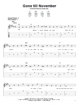 page one of Gone Till November (Easy Guitar Tab)