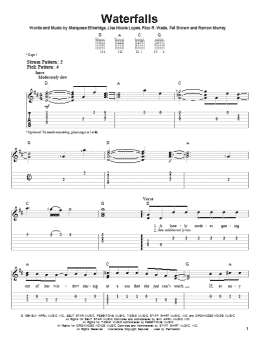 page one of Waterfalls (Easy Guitar Tab)