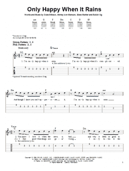 page one of Only Happy When It Rains (Easy Guitar Tab)