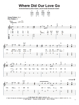 page one of Where Did Our Love Go (Easy Guitar Tab)