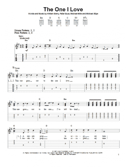 page one of The One I Love (Easy Guitar Tab)