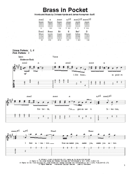 page one of Brass In Pocket (Easy Guitar Tab)