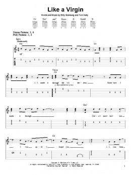 page one of Like A Virgin (Easy Guitar Tab)