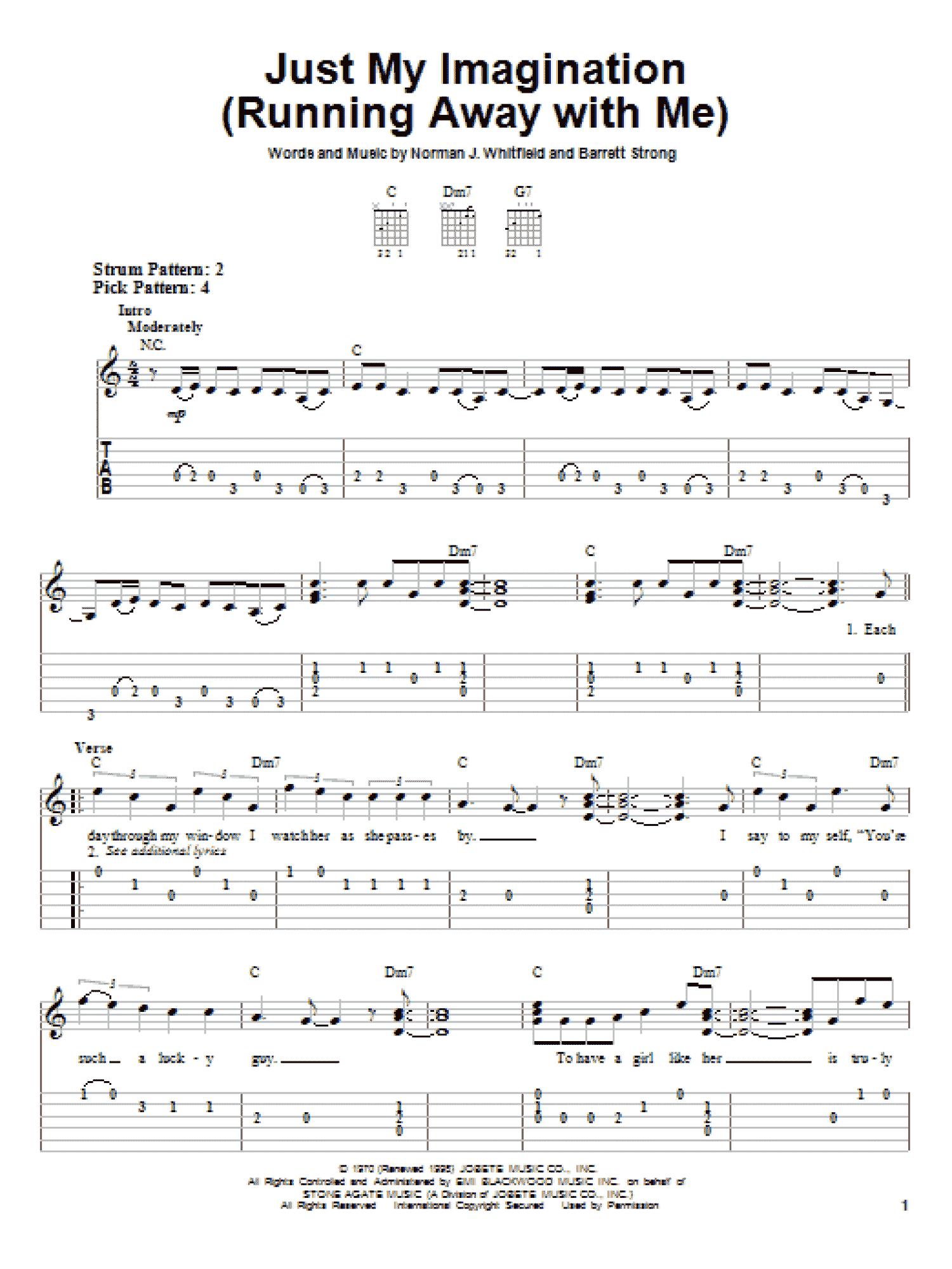 Just My Imagination (Running Away With Me) (Easy Guitar Tab)