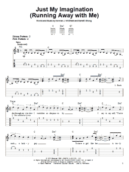 page one of Just My Imagination (Running Away With Me) (Easy Guitar Tab)