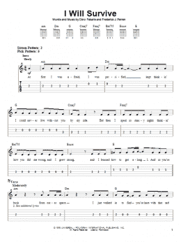 page one of I Will Survive (Easy Guitar Tab)