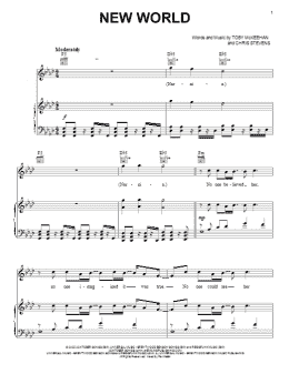 page one of New World (Piano, Vocal & Guitar Chords (Right-Hand Melody))