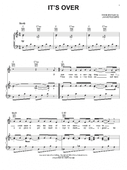 page one of It's Over (Piano, Vocal & Guitar Chords (Right-Hand Melody))