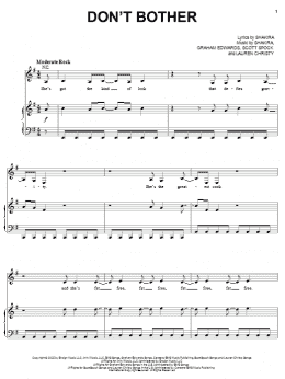 page one of Don't Bother (Piano, Vocal & Guitar Chords (Right-Hand Melody))