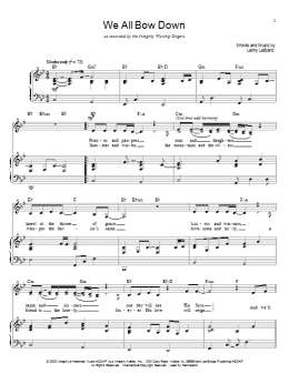 page one of We All Bow Down (Piano & Vocal)