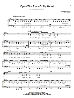 page one of Open The Eyes Of My Heart (Piano & Vocal)