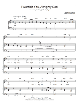 page one of I Worship You, Almighty God (Piano & Vocal)