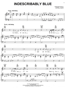 page one of Indescribably Blue (Piano, Vocal & Guitar Chords (Right-Hand Melody))
