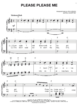 page one of Please Please Me (Easy Piano)