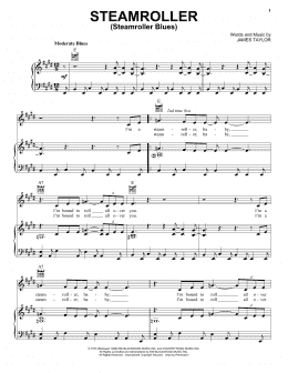 page one of Steamroller (Steamroller Blues) (Piano, Vocal & Guitar Chords (Right-Hand Melody))