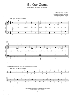 page one of Be Our Guest (from Beauty And The Beast) (Educational Piano)