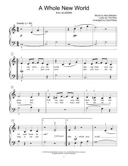 page one of A Whole New World (from Aladdin) (Educational Piano)