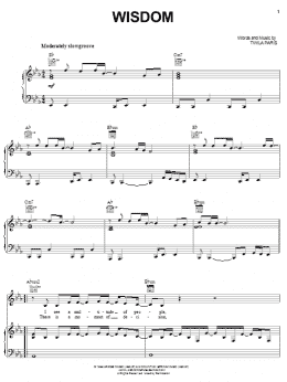 page one of Wisdom (Piano, Vocal & Guitar Chords (Right-Hand Melody))
