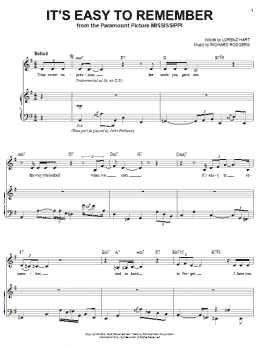page one of It's Easy To Remember (Piano, Vocal & Guitar Chords (Right-Hand Melody))