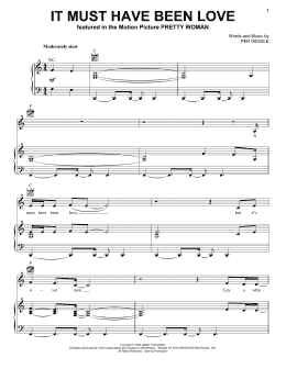 page one of It Must Have Been Love (Piano, Vocal & Guitar Chords (Right-Hand Melody))