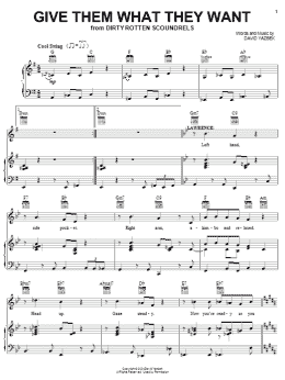 page one of Give Them What They Want (Piano, Vocal & Guitar Chords (Right-Hand Melody))