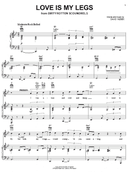 page one of Love Is My Legs (Piano, Vocal & Guitar Chords (Right-Hand Melody))