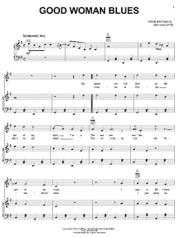 page one of Good Woman Blues (Piano, Vocal & Guitar Chords (Right-Hand Melody))