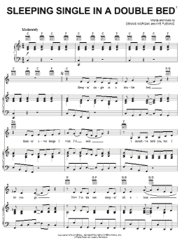 page one of Sleeping Single In A Double Bed (Piano, Vocal & Guitar Chords (Right-Hand Melody))