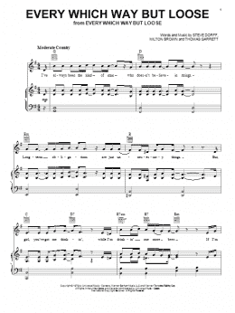 page one of Every Which Way But Loose (Piano, Vocal & Guitar Chords (Right-Hand Melody))