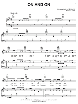 page one of On And On (Piano, Vocal & Guitar Chords (Right-Hand Melody))