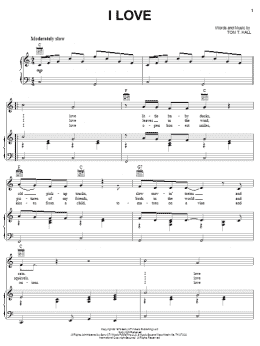 page one of I Love (Piano, Vocal & Guitar Chords (Right-Hand Melody))