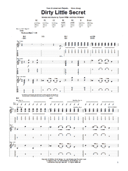 page one of Dirty Little Secret (Guitar Tab)