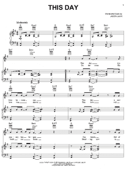 page one of This Day (Piano, Vocal & Guitar Chords (Right-Hand Melody))