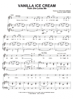 page one of Vanilla Ice Cream (Piano & Vocal)