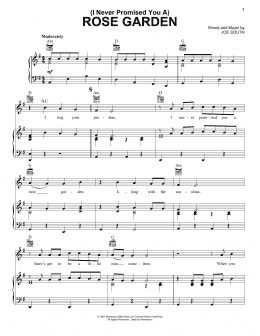 page one of (I Never Promised You A) Rose Garden (Piano, Vocal & Guitar Chords (Right-Hand Melody))