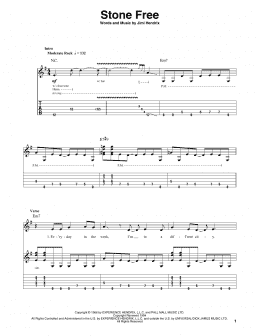 page one of Stone Free (Guitar Tab (Single Guitar))