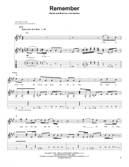 page one of Remember (Guitar Tab (Single Guitar))