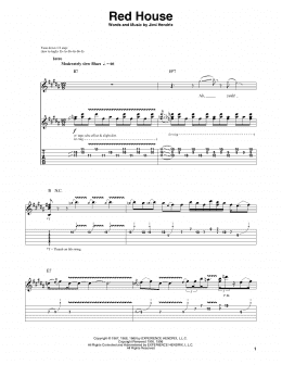 page one of Red House (Guitar Tab (Single Guitar))