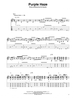 page one of Purple Haze (Guitar Tab (Single Guitar))