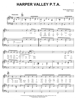 page one of Harper Valley P.T.A. (Piano, Vocal & Guitar Chords (Right-Hand Melody))