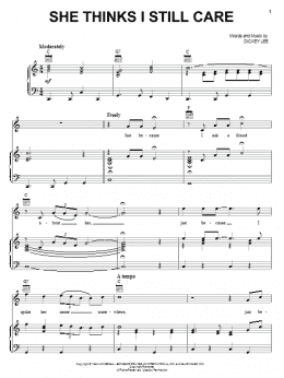 page one of She Thinks I Still Care (Piano, Vocal & Guitar Chords (Right-Hand Melody))