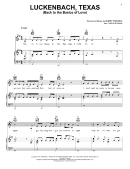 page one of Luckenbach, Texas (Back To The Basics Of Love) (Piano, Vocal & Guitar Chords (Right-Hand Melody))