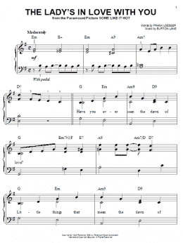 page one of The Lady's In Love With You (Easy Piano)