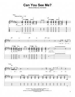 page one of Can You See Me? (Guitar Tab (Single Guitar))