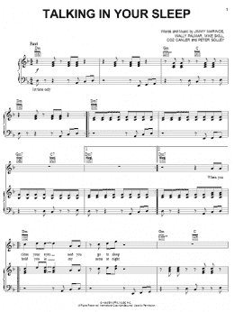 page one of Talking In Your Sleep (Piano, Vocal & Guitar Chords (Right-Hand Melody))