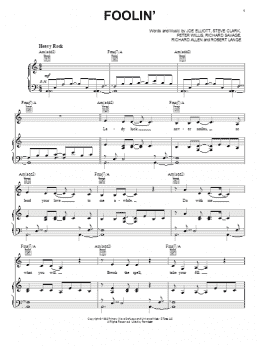 page one of Foolin' (Piano, Vocal & Guitar Chords (Right-Hand Melody))