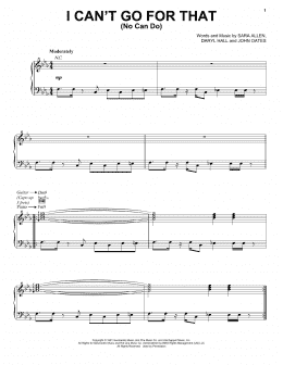 page one of I Can't Go For That (Piano, Vocal & Guitar Chords (Right-Hand Melody))